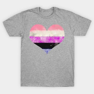 Genderfluid Pride Heart - Watercolor T-Shirt